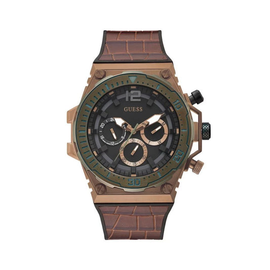 Guess Brown Synthetic Dress Men's Watch