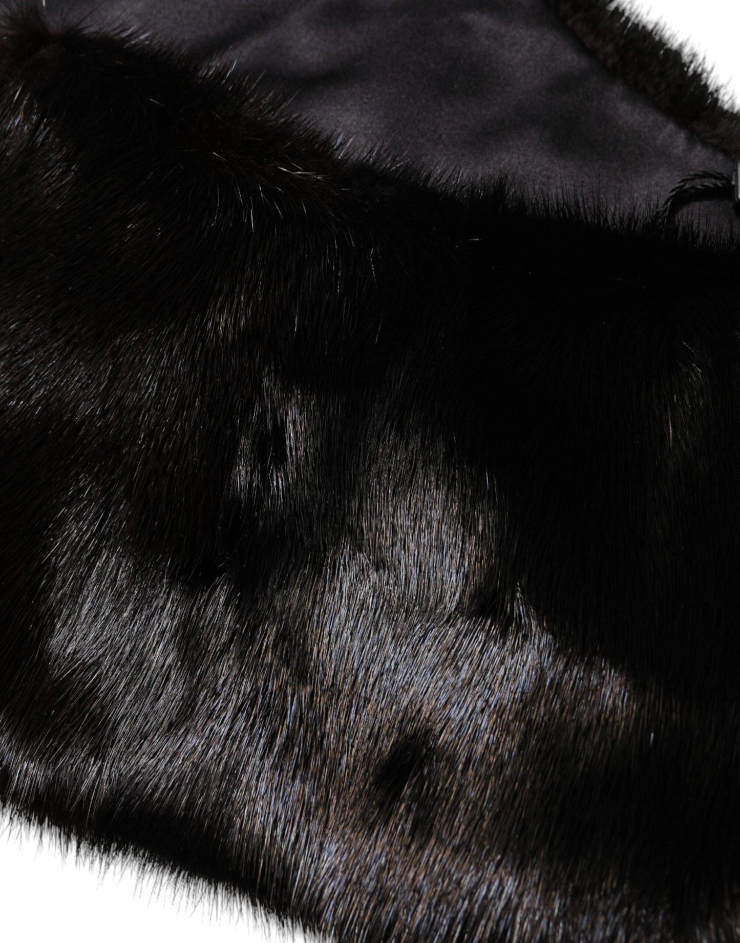 Dolce & Gabbana Black Fur Shawl Neck Wrap Cover Collar Women's Scarf