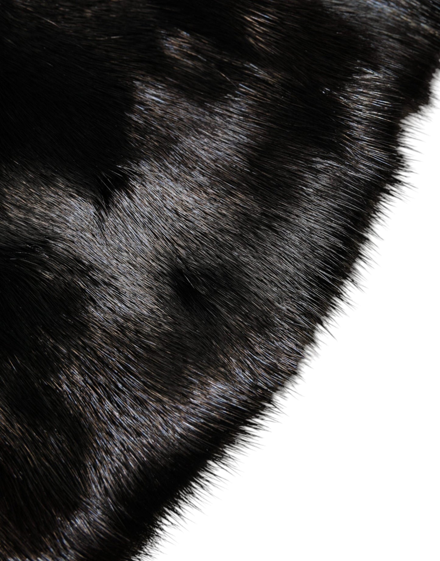 Dolce & Gabbana Black Fur Shawl Neck Wrap Cover Collar Women's Scarf