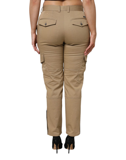 Dolce & Gabbana Brown Cotton Cargo Tapered Women's Pants