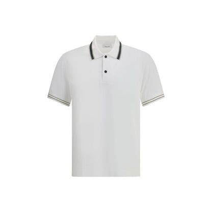 Ferragamo White Cotton Polo Men's Shirt