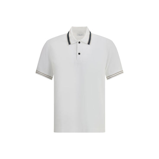 Ferragamo White Cotton Polo Men's Shirt