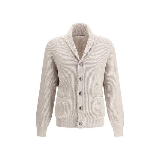 Brunello Cucinelli Beige Cotton Men's Cardigan