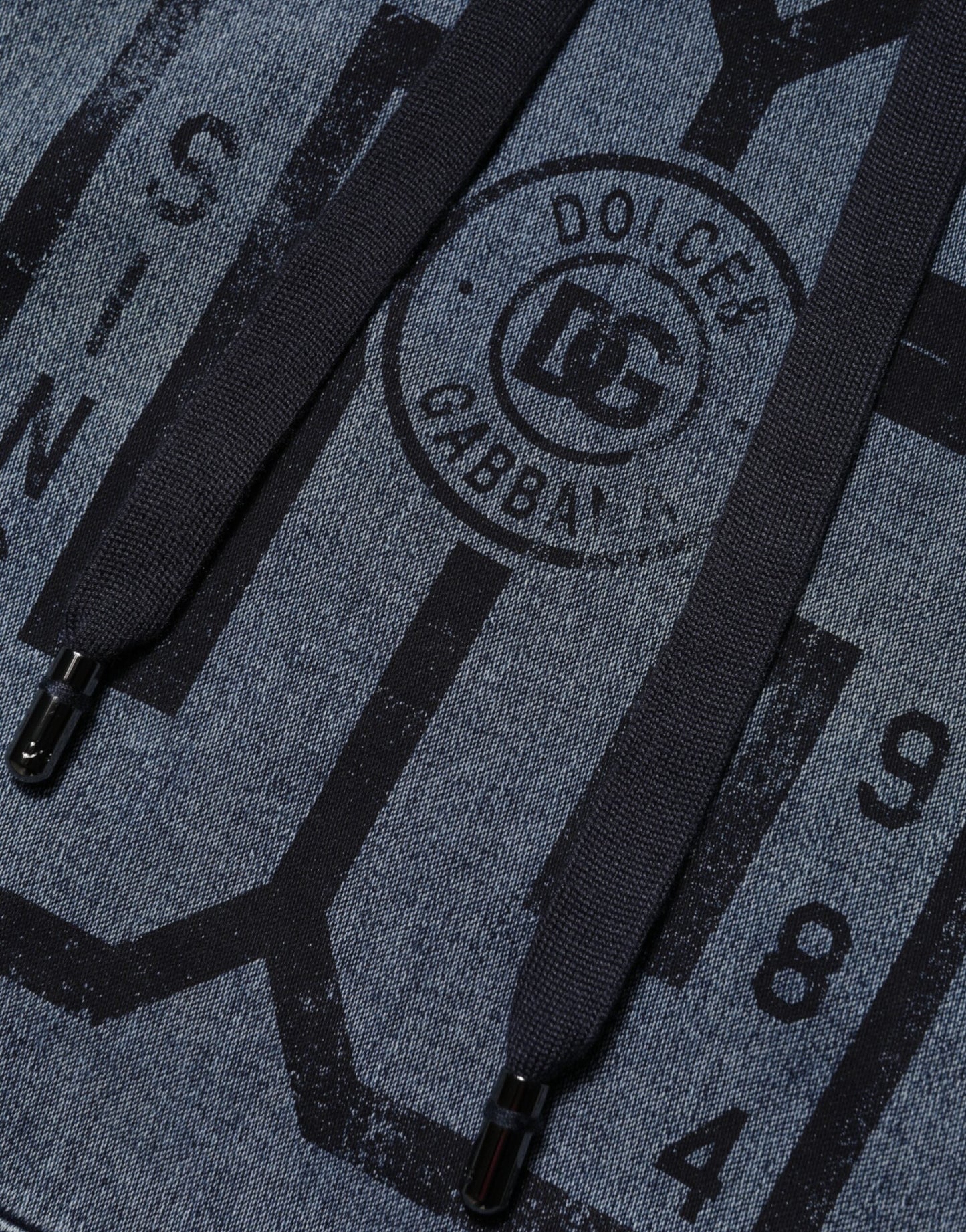 Dolce & Gabbana Blue Cotton Blend Hooded Sweatshirt Men's Sweater