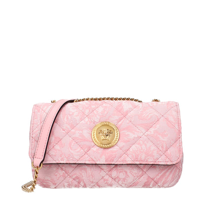 Versace Pink Fabric Shoulder Women's Bag