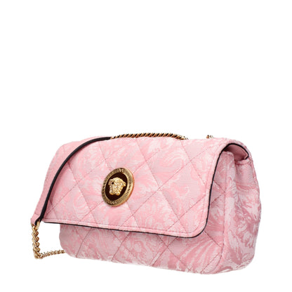 Versace Pink Fabric Shoulder Women's Bag