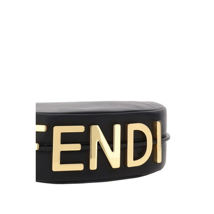 Fendi Black Calf Leather Bos Taurus Shoulder Women's Bag
