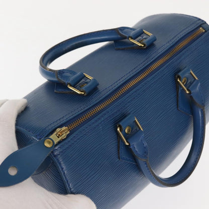 Louis Vuitton Speedy Mini Hl Handbag Damier Blue Leather Handbag (Pre-Owned)