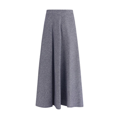 Sara Roka Blue Cotton Midi Women's Skirt