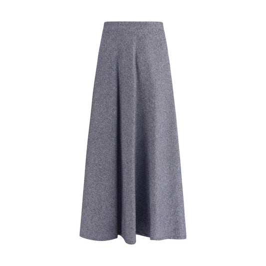 Sara Roka Blue Cotton Midi Women's Skirt
