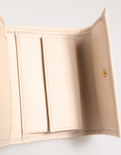 Dolce & Gabbana Light Pink Calf Leather DG Logo French Flap Women's Wallet