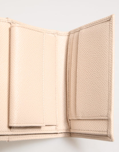 Dolce & Gabbana Light Pink Calf Leather DG Logo French Flap Women's Wallet