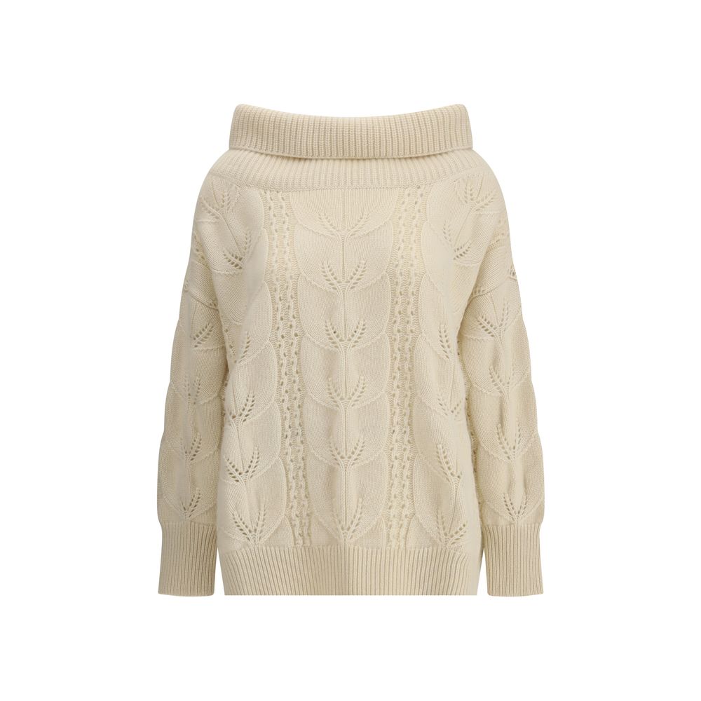 Ermanno Scervino Cream Cashmere Women's Sweatshirt