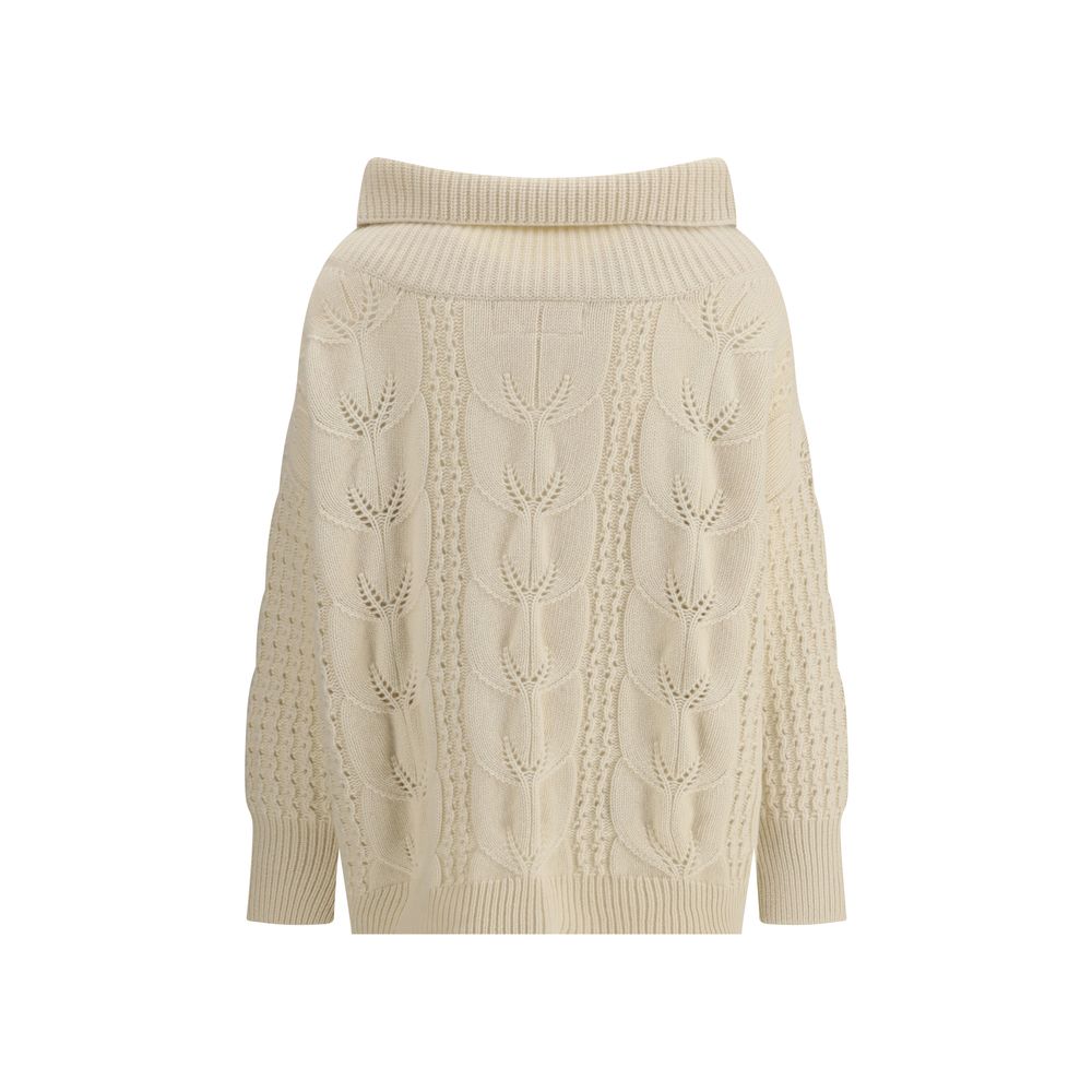 Ermanno Scervino Cream Cashmere Women's Sweatshirt