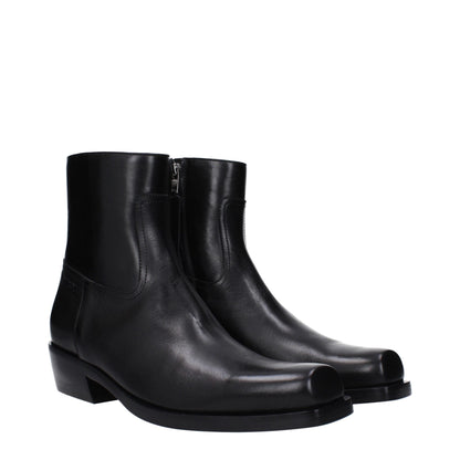 Versace Black Leather Ankle Men's Boots