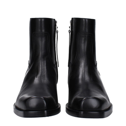 Versace Black Leather Ankle Men's Boots