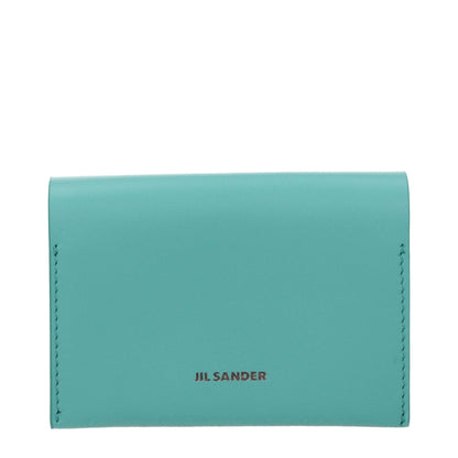 Jil Sander Green Leather Women's Cardholder