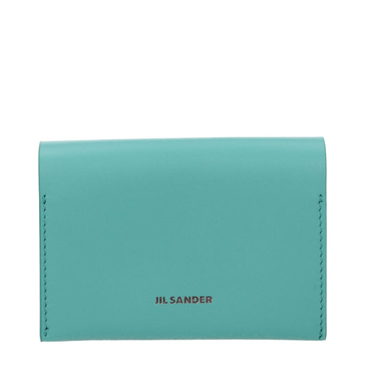 Jil Sander Green Leather Women's Cardholder