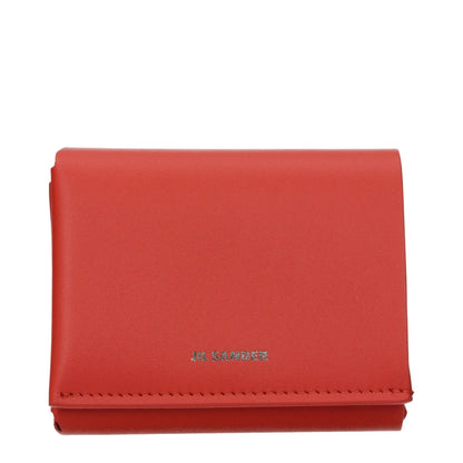 Jil Sander Red Leather Women's Wallet