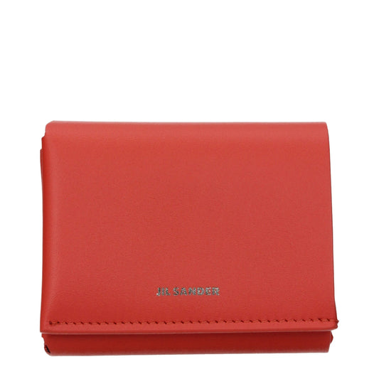 Jil Sander Red Leather Women's Wallet