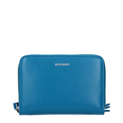 Jil Sander Blue Leather Women's Wallet