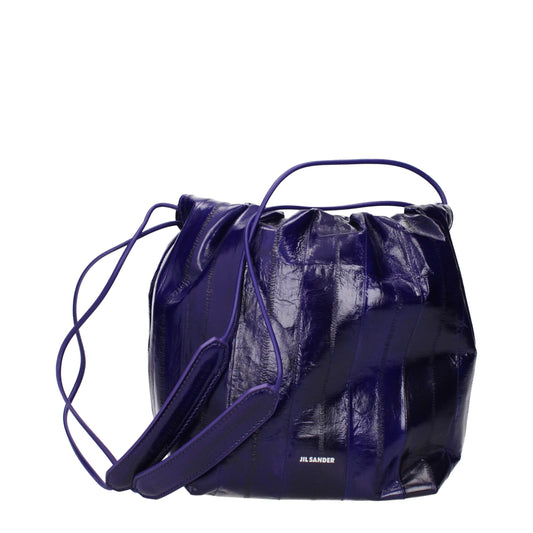 Jil Sander Purple Leather Shoulder Women's Bag