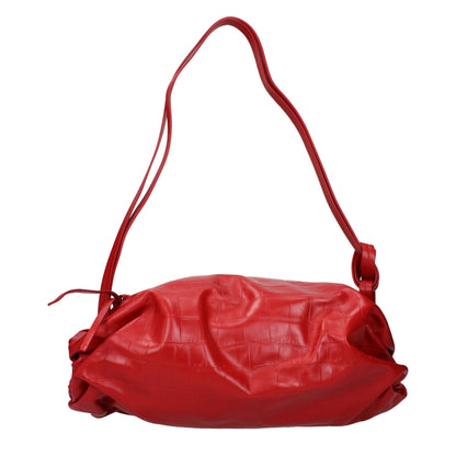 Jil Sander Red Leather Shoulder Women's Bag
