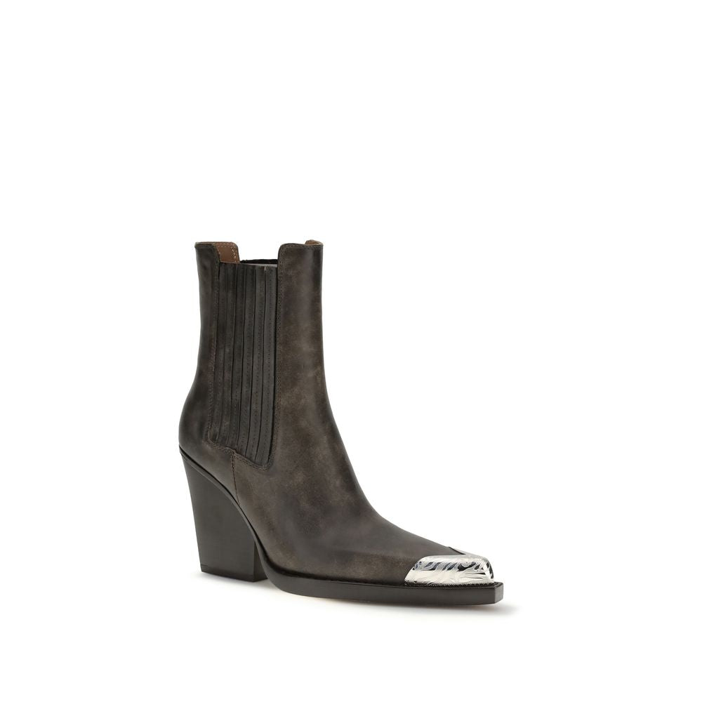 Paris Texas Black Leather Ankle Women's Boots