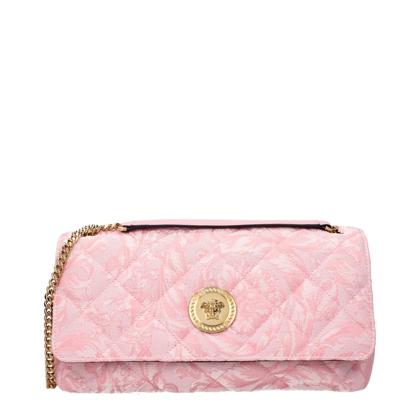 Versace Pink Fabric Shoulder Women's Bag