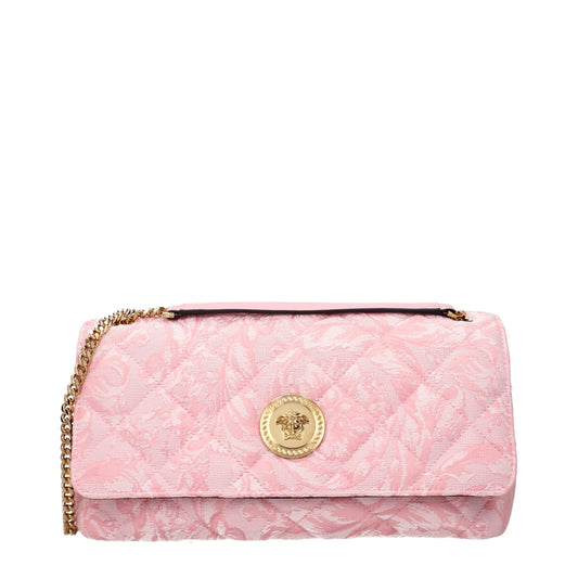 Versace Pink Fabric Shoulder Women's Bag