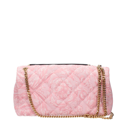 Versace Pink Fabric Shoulder Women's Bag