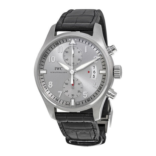 IWC Pilot Spitfire Silver Dial Chronograph Men's Watch  Item No. IW387809