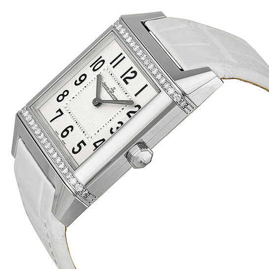 Jaeger LeCoultre White Dial White Leather Ladies Watch  Item No. Q7068421