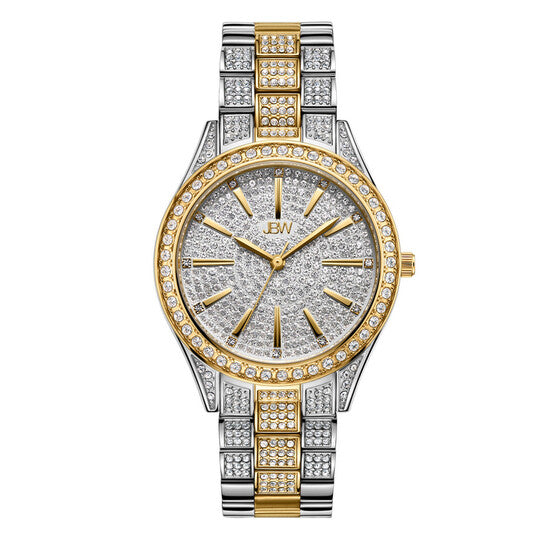 JBW Cristal 34 Quartz Diamond Gold Dial Ladies Watch  Item No. J6383D