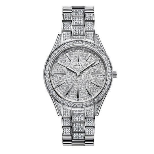 JBW Cristal 34 Quartz Diamond Silver Dial Ladies Watch  Item No. J6383C
