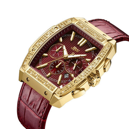 JBW Echelon Chronograph Quartz Diamond Red Dial Men's Watch  Item No. J6379B