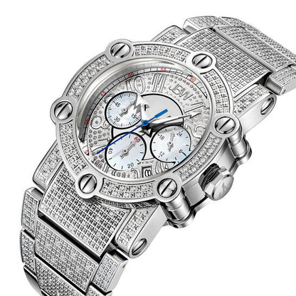 JBW Phantom Chronograph Quartz Diamond Silver Dial Men's Watch  Item No. JB-6215-200-B