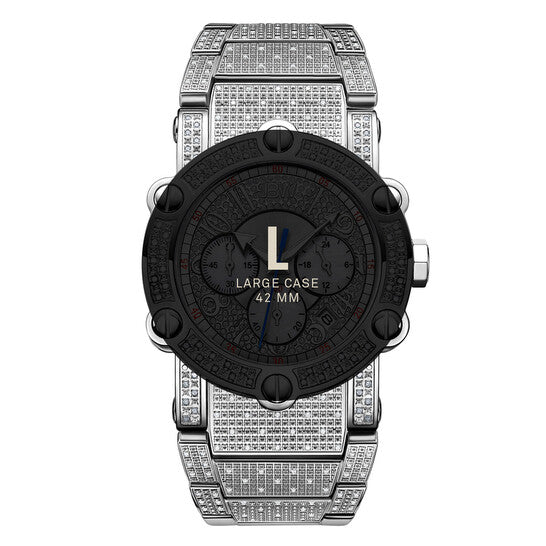 JBW Phantom Chronograph Quartz Diamond Silver Dial Men's Watch  Item No. JB-6215-200-B