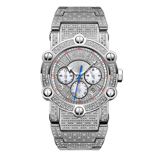 JBW Phantom Chronograph Quartz Diamond Silver Dial Men's Watch  Item No. JB-6215-200-B