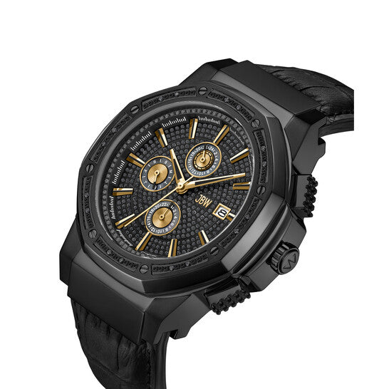 JBW Saxon Quartz Black Dial Unisex Watch  Item No. JB-6101L-S