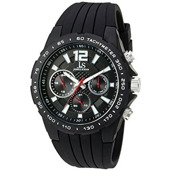 Joshua And Sons Quartz Black Dial Black Silicone Men's Watch  Item No. JX126BK