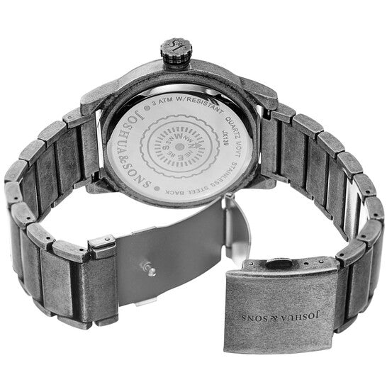 Joshua And Sons Quartz Compass White Dial Men's Watch  Item No. JX139SS