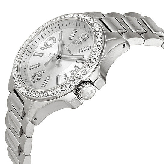 Juicy Couture Jetsetter Silver Dial Stainless Steel Swarovski Crystal Ladies Watch  Item No. 1900958
