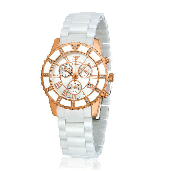 Le Vian Time Chronograph Quartz Diamond White Dial Ladies Watch  Item No. LV931CRDI