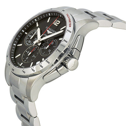 Longines Conquest Automatic Chronograph Black Dial Stainless Steel Men's Watch  Item No. L36974566