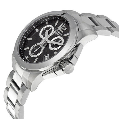 Longines Conquest Chronograph Black Dial Stainless Steel Men's Watch L36604566 Item No. L3.660.4.56.6