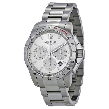 Longines Conquest Chronograph Silver Dial Stainless Steel Men's Watch L27434766 Item No. L2.743.4.76.6