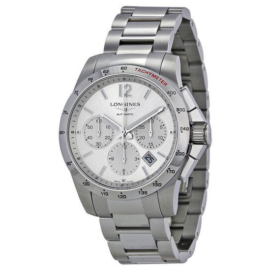 Longines Conquest Chronograph Silver Dial Stainless Steel Men's Watch L27434766 Item No. L2.743.4.76.6