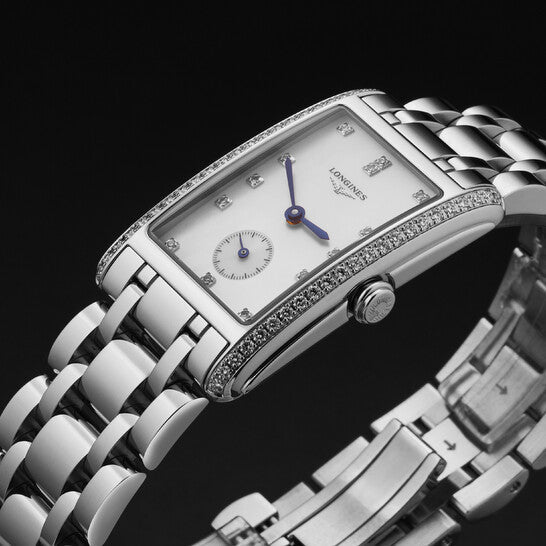 Longines Dolcevita Quartz Diamond White Mother of Pearl Dial Ladies Watch  Item No. L5.512.0.87.6