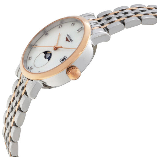 Longines Elegant Quartz Moon Phase Diamond White Dial Ladies Watch  Item No. L4.330.5.87.7